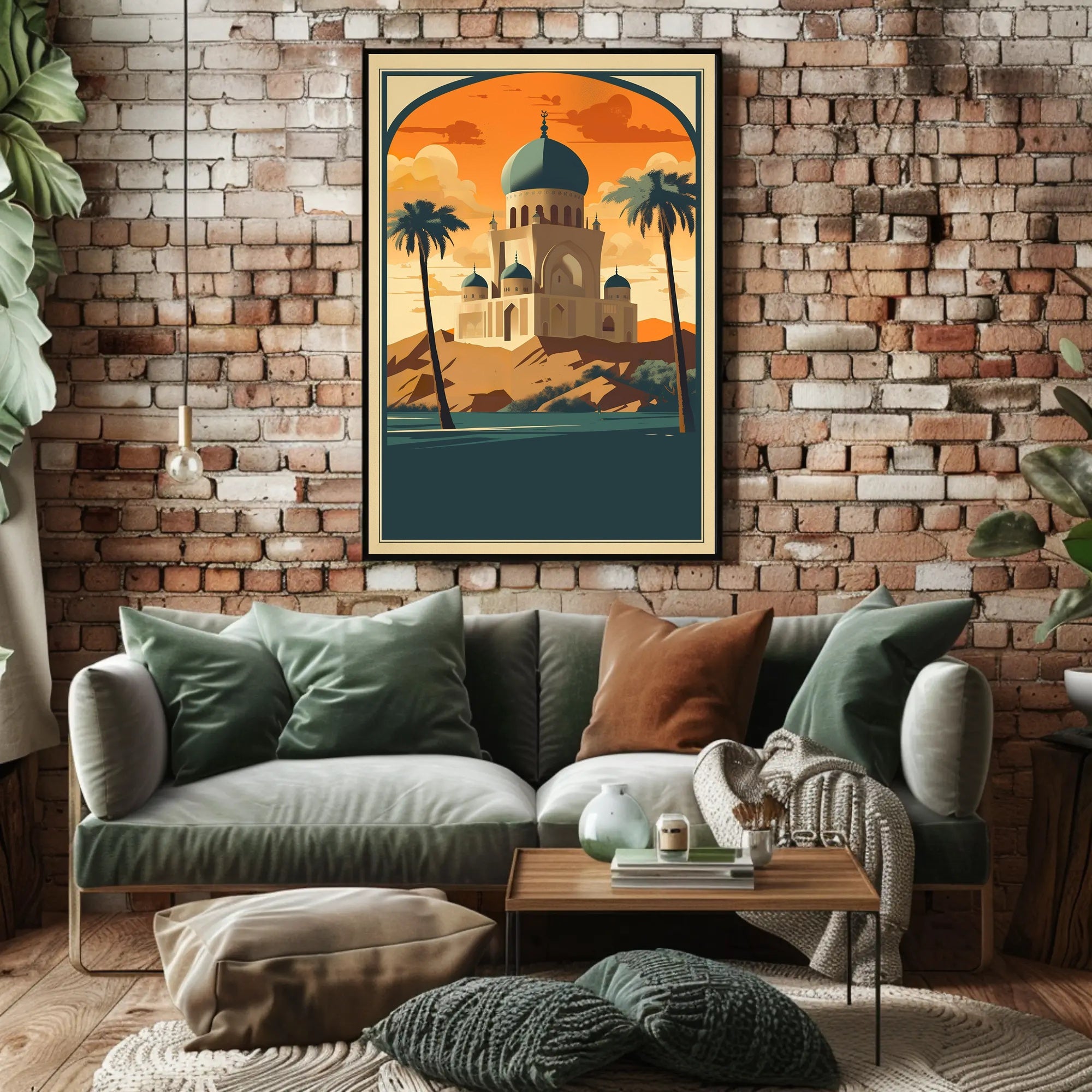 Majestic Desert Mosque at Sunset Poster