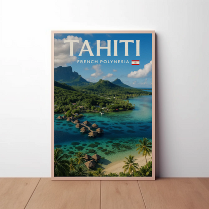 Tahiti French Polynesia Tropical Island Paradise Poster