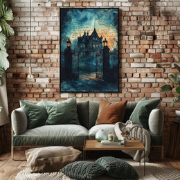 Haunted Manor At Dusk Poster