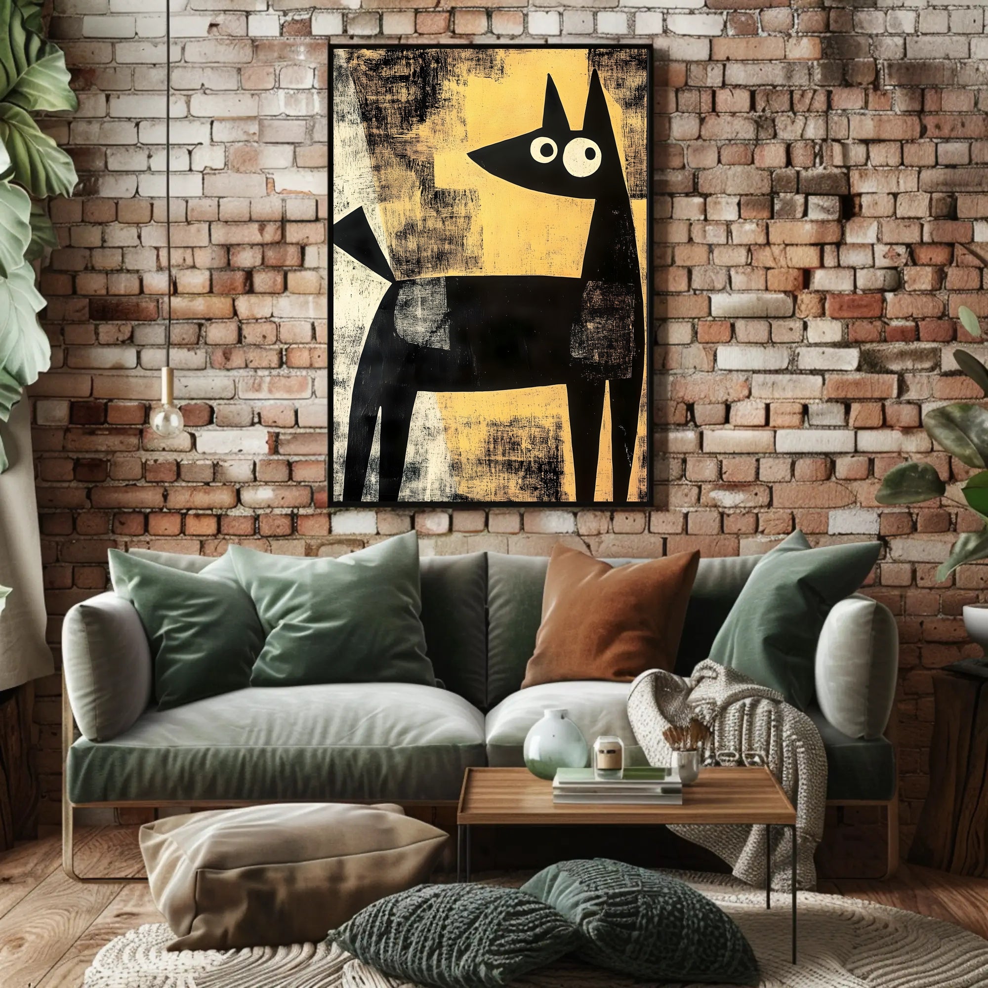 Abstract Canine Poster Modern Minimalist Dog Wall Art