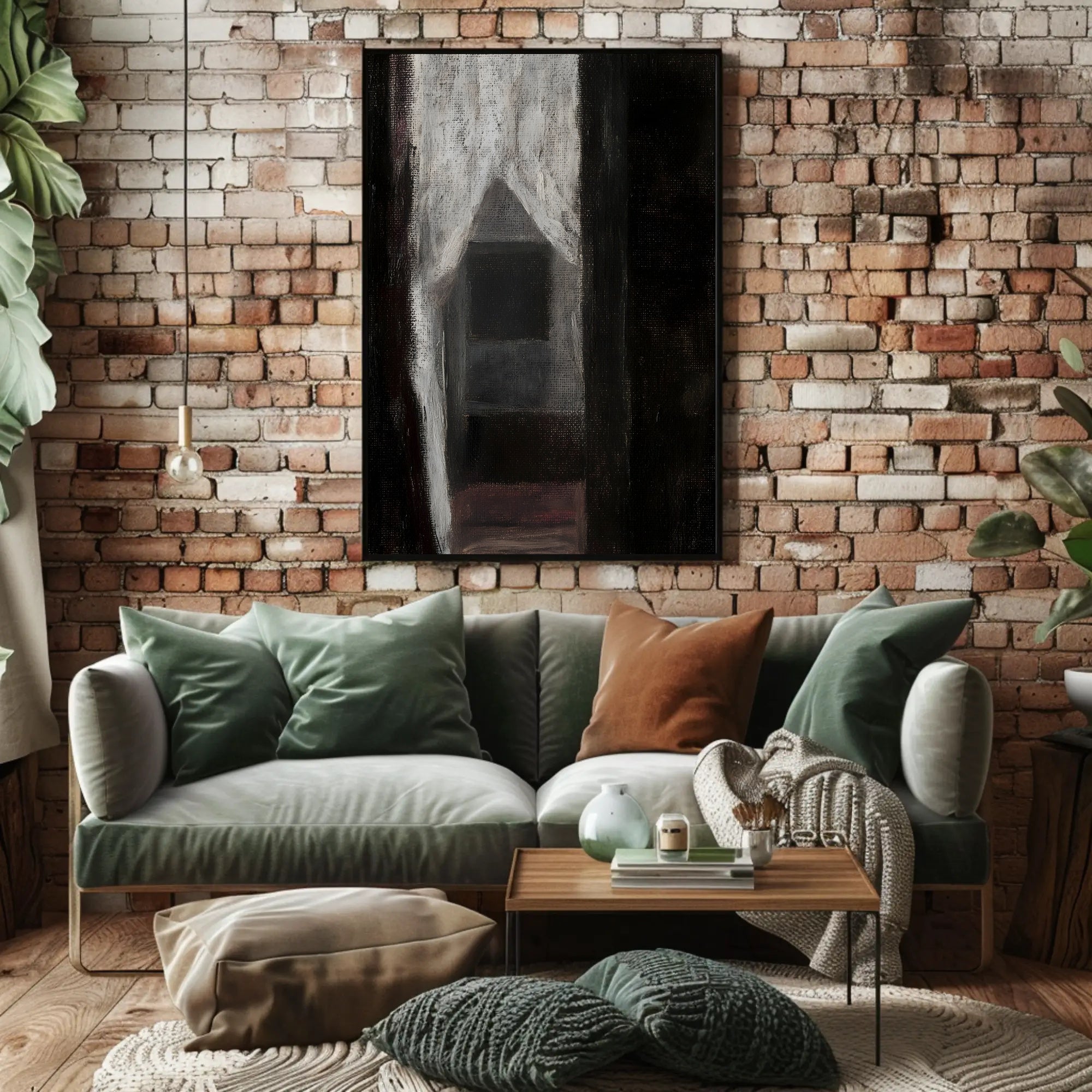 Mysterious Interior Abstract Art Oil-Acrylic Poster PosterGoat