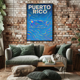 Puerto Rico Vibrant Waves Poster