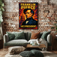 Franklin Pierce 14th President Poster Vintage Wall Art