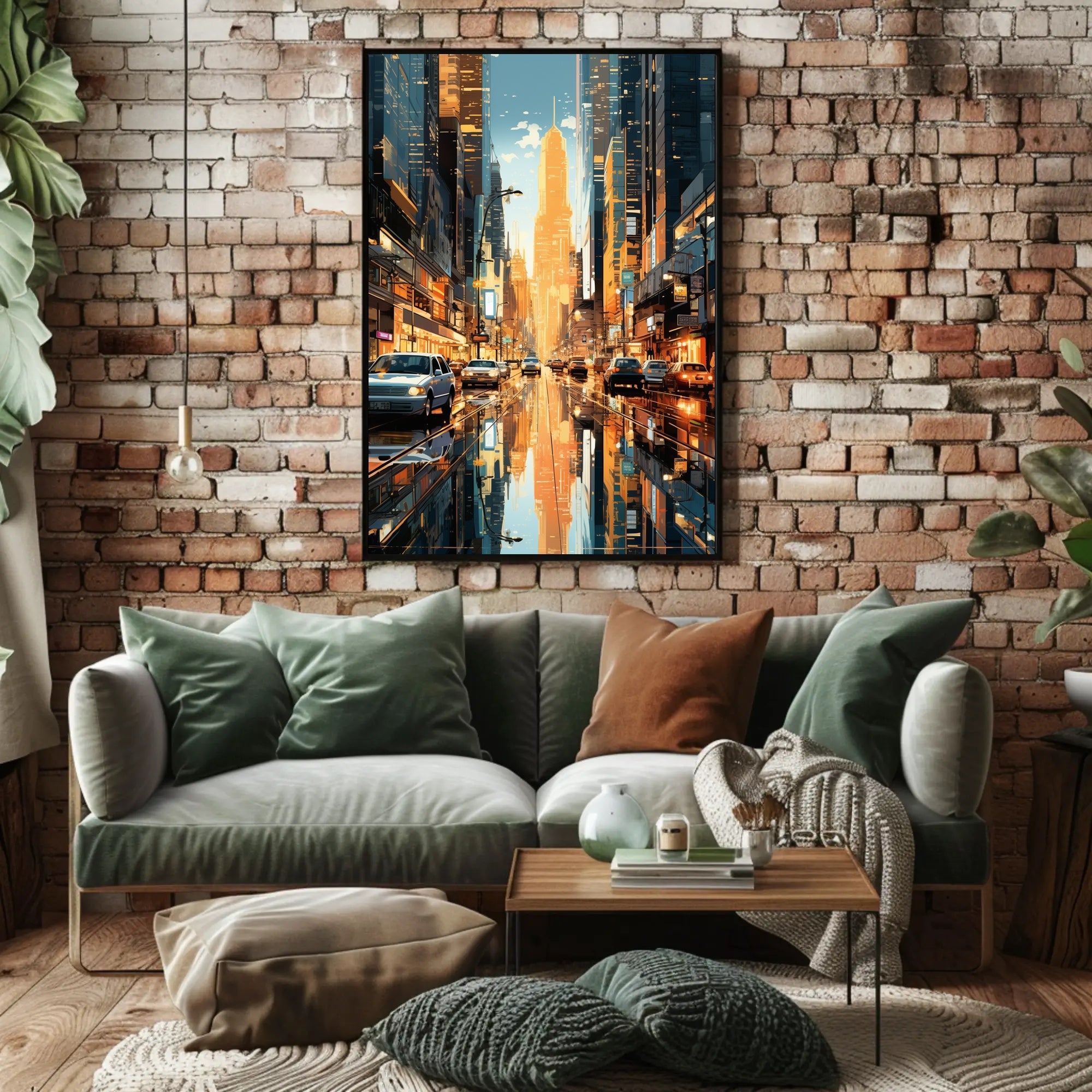 Modern Cityscape Skyline: Urban Lifestyle Artistic Poster