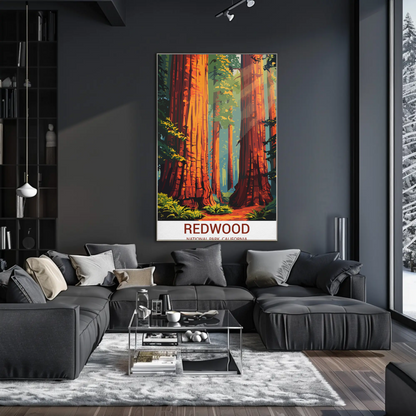 Redwood National Park California Forest Travel Poster