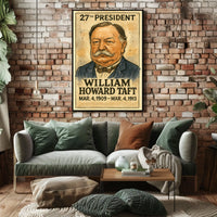 William Howard Taft 27th President of the United States Exaggerated Cartoon Sketch Poster