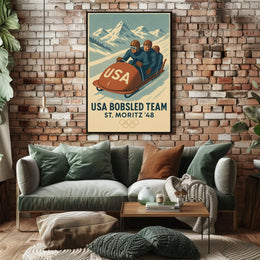 USA Bobsled Team St. Moritz 48 Poster