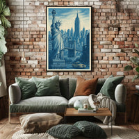 Iconic New York City Poster Wall Art NYC Skyline Decor