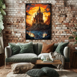 Enchanted Castle At Sunset Poster