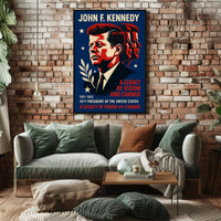 JFK Patriotic Legacy Vintage Art Poster Print