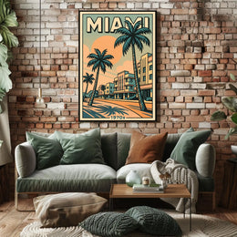 Miami Retro 1970s Travel Poster