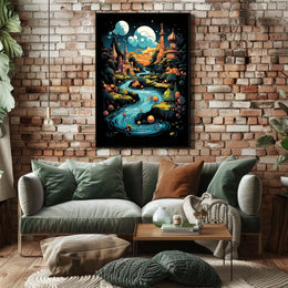 Whimsical Landscape Fantasy Realm Art Poster