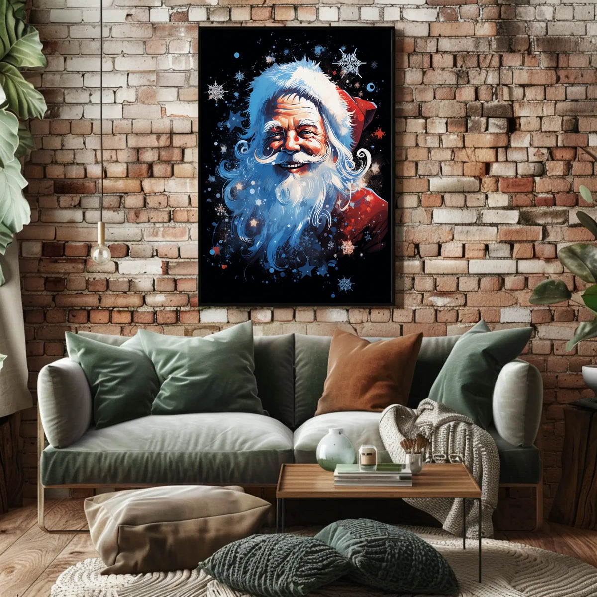 Santa Claus Festive Art Print Poster Abstract, Artistic Category