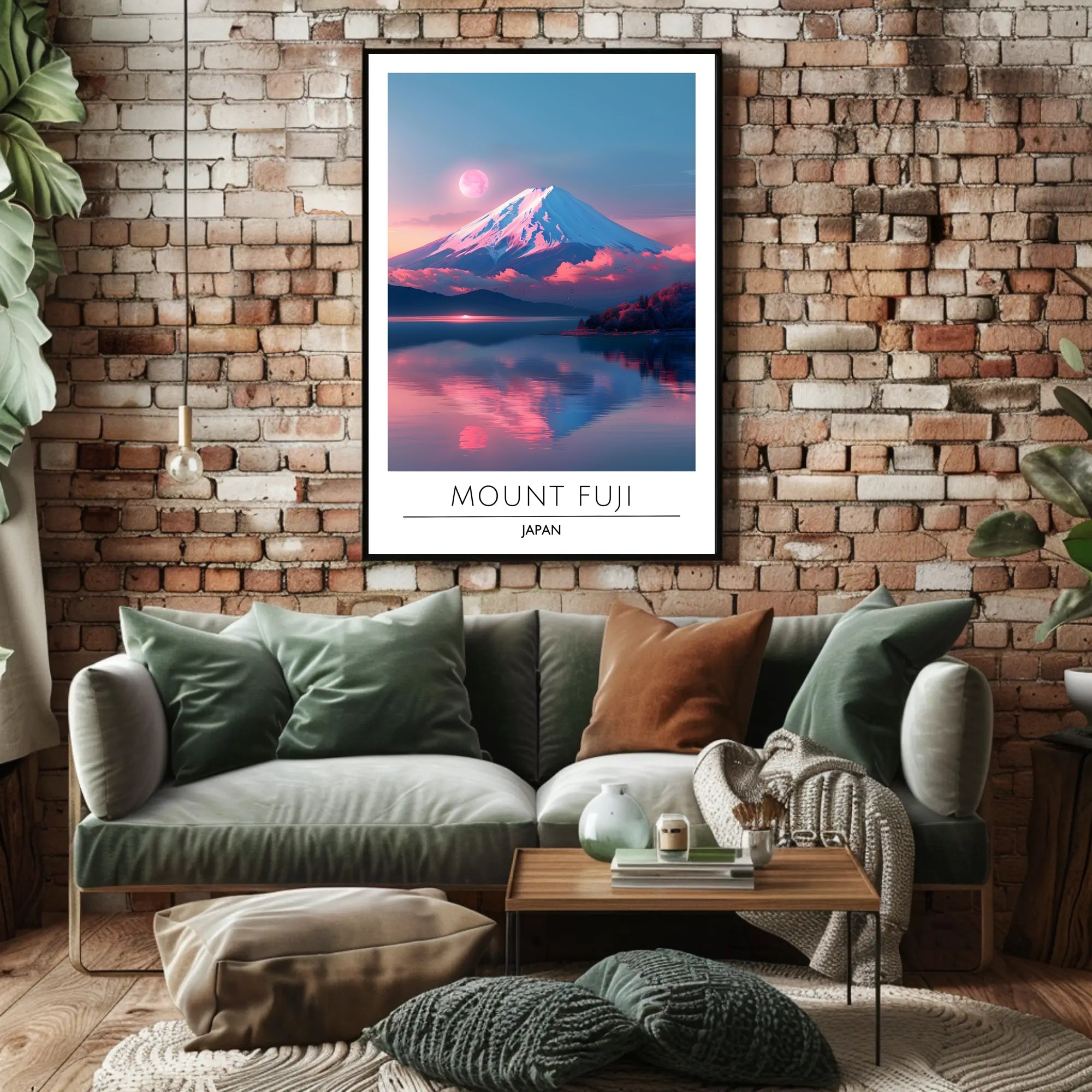 Mount Fuji Tranquil Reflection Travel Poster