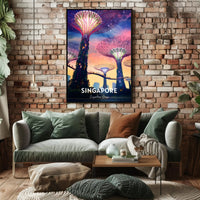 Supertree Grove Sunset in Singapore Urban or Cityscape Poster
