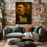 Chester A Arthur Poster Vintage Analog Film Aesthetic Presidential Portrait Wall Art 21st President United States