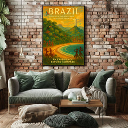 Brazil's Vibrant Adventure Travel Poster