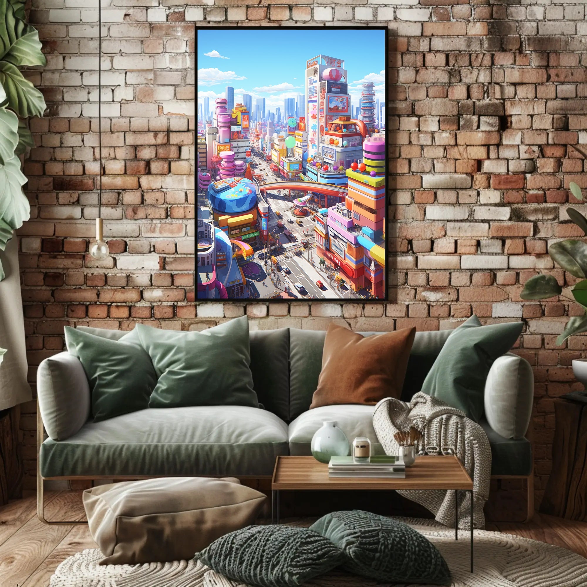 Futuristic Cityscape with Flying Cars Sci-Fi Poster