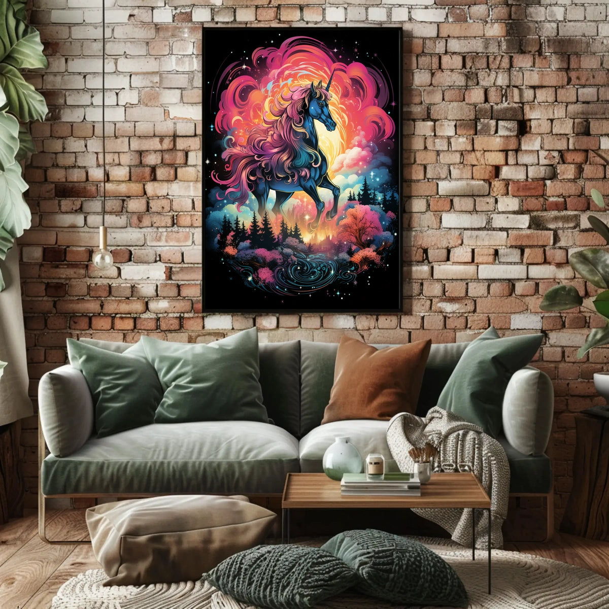 Majestic Unicorn Fantasy Art Poster for Home Decor