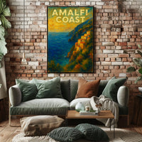 Amalfi Coast Poster Wall Art for Coastal Decor and Travel
