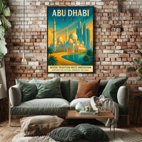 Abu Dhabi Fusion of Tradition and Modernity Urban Cityscape Poster