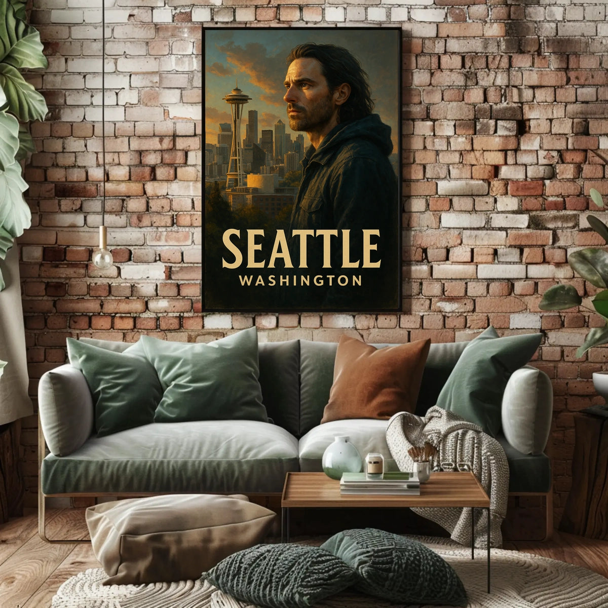 Seattle Skyline Portrait Poster