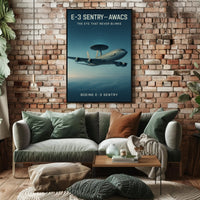 E-3 Sentry AWACS Military Aircraft Vintage Poster