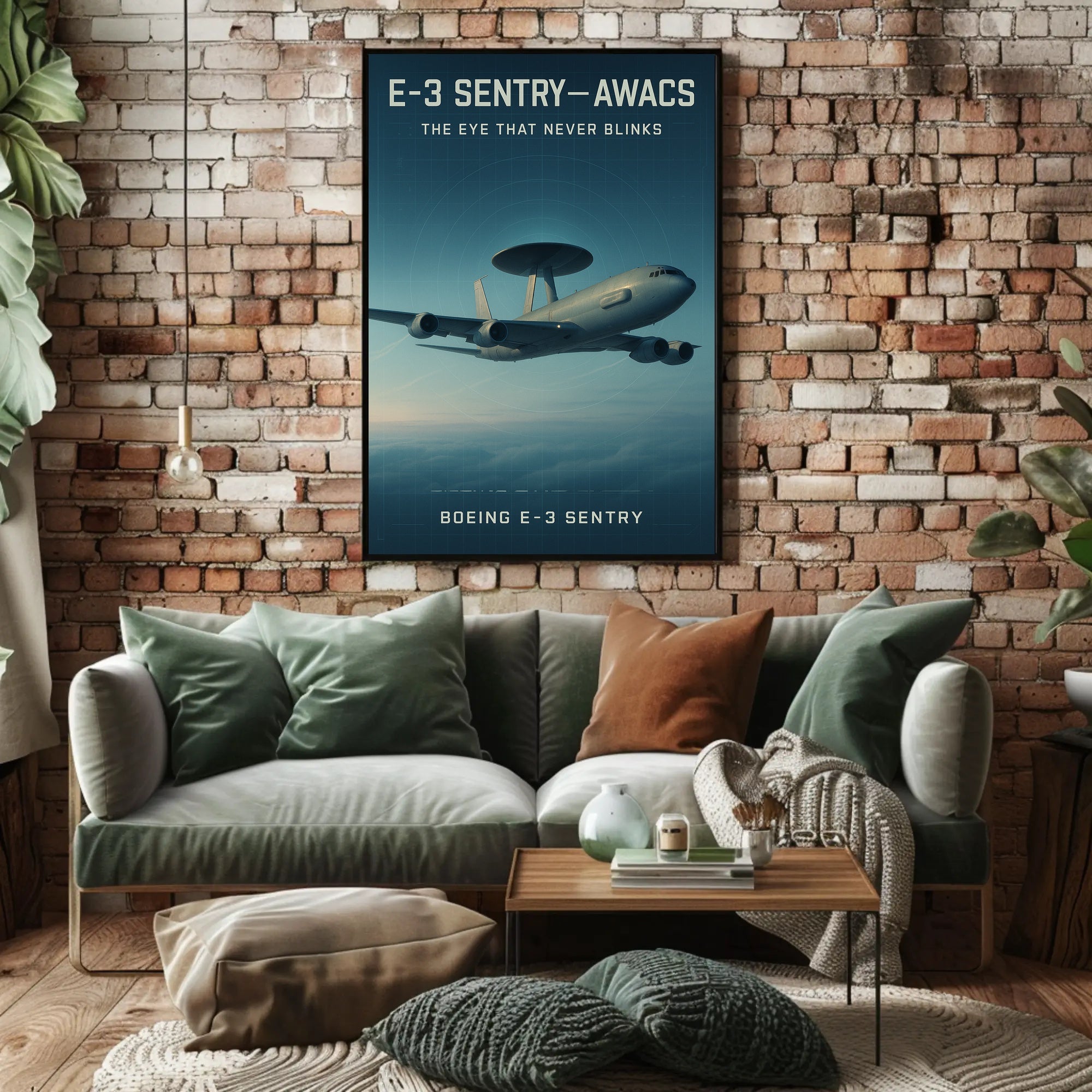 E-3 Sentry AWACS Military Aircraft Vintage Poster