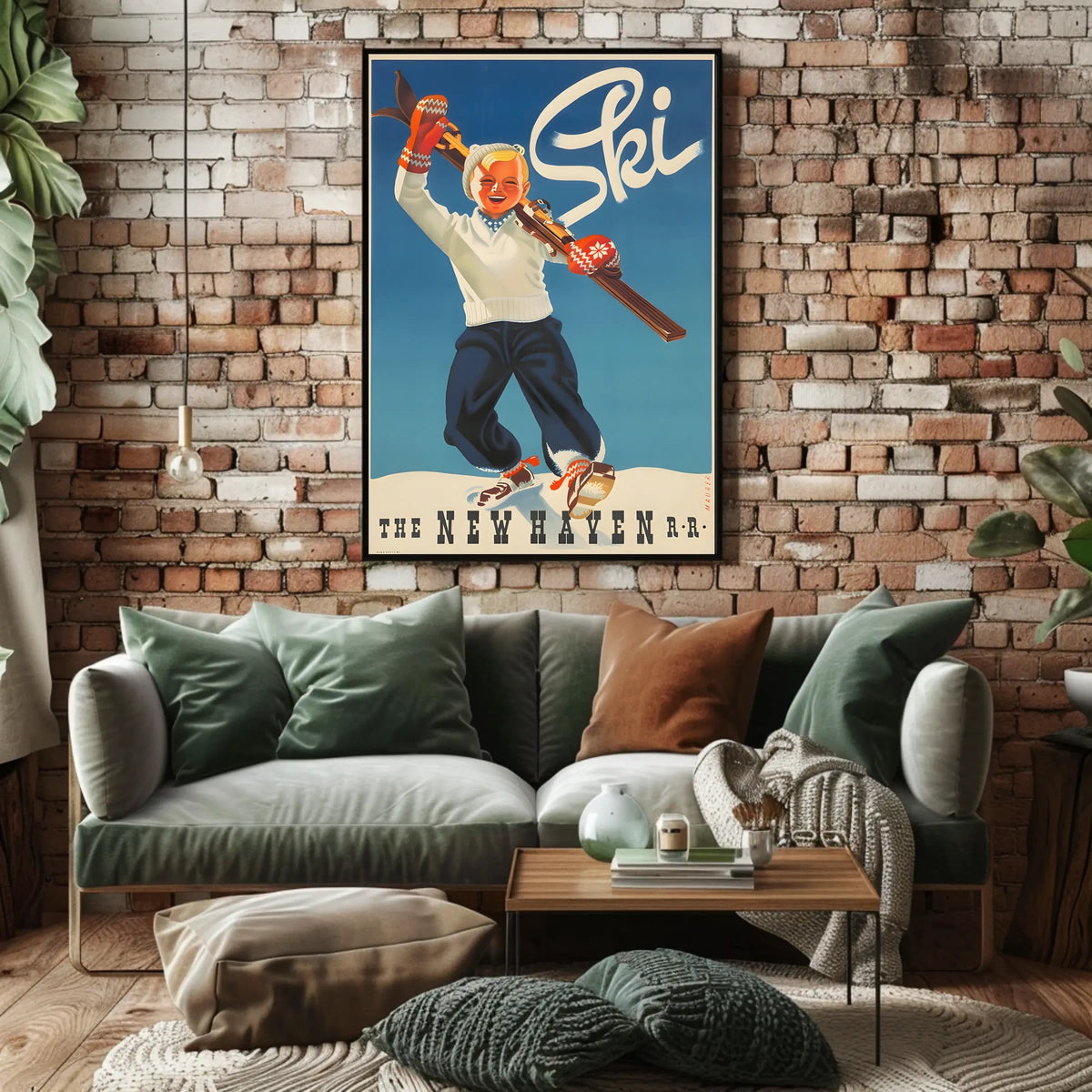 Ski Adventures with New Haven R.R Poster