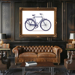 Vintage Bicycle Poster: Modern Retro Design