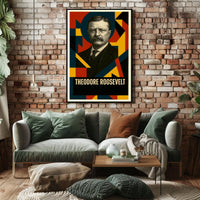 Theodore Roosevelt 26th President of the United States Abstract Pop Poster