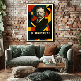 Theodore Roosevelt 26th President of the United States Abstract Pop Poster