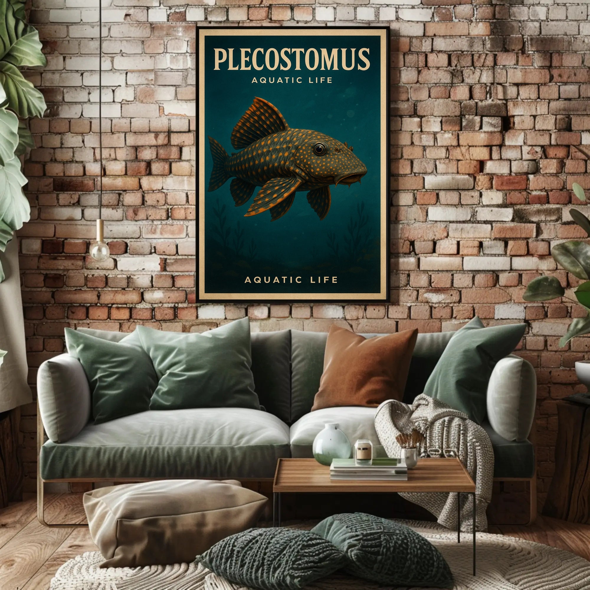 Plecostomus Fish Illustration: Educational or Infographic Poster