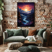 Majestic Mountain Sunset Poster