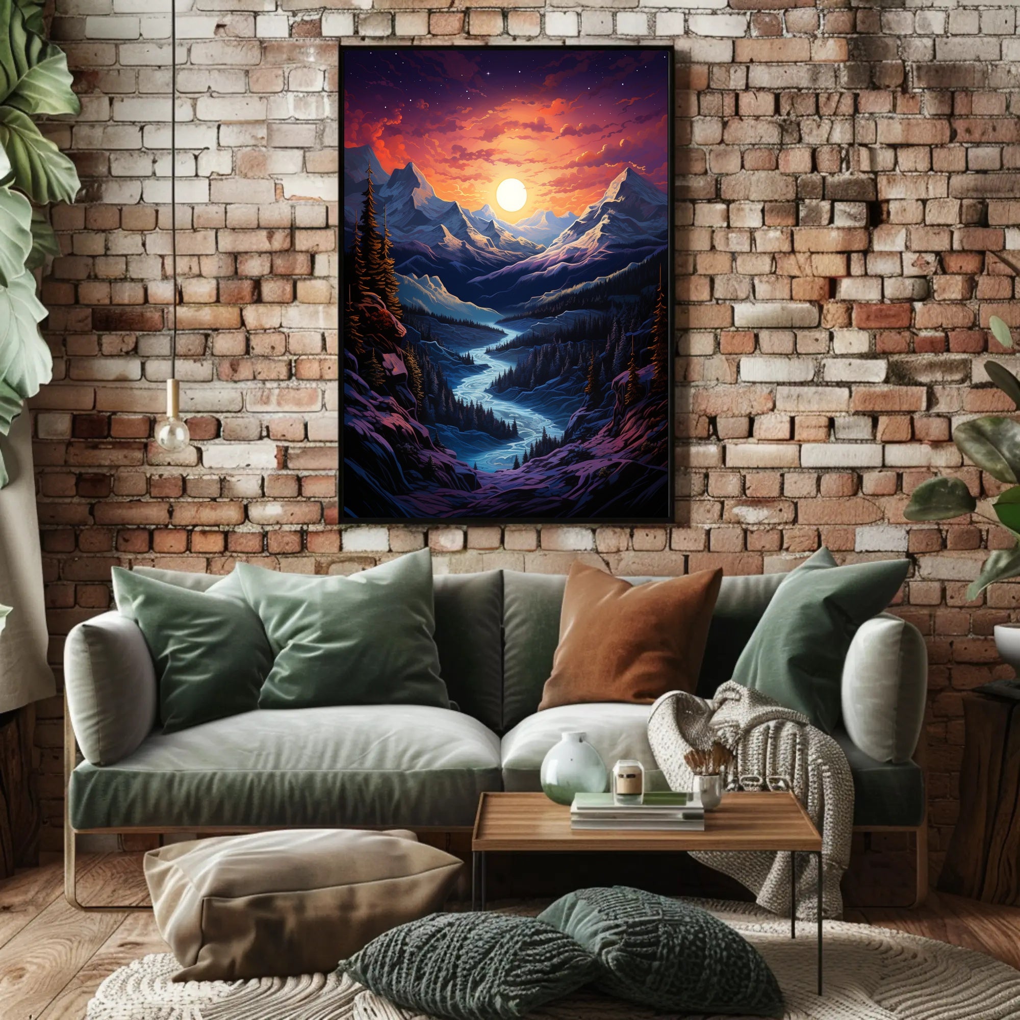 Majestic Mountain Sunset Poster