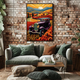 Vintage Journey Through the Countryside Poster