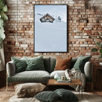 Rustic Cabin in Snowy Mountains National Park Poster