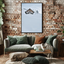 Rustic Cabin in Snowy Mountains National Park Poster