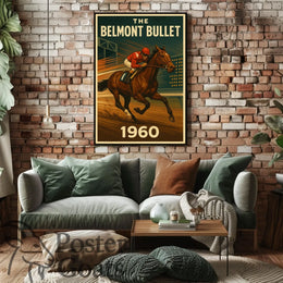 Belmont Bullet Vintage Sports Racing Poster