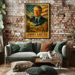 Jimmy Carter 39th President of the United States Layered Digital Collage Poster