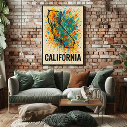 California Splash Art Poster