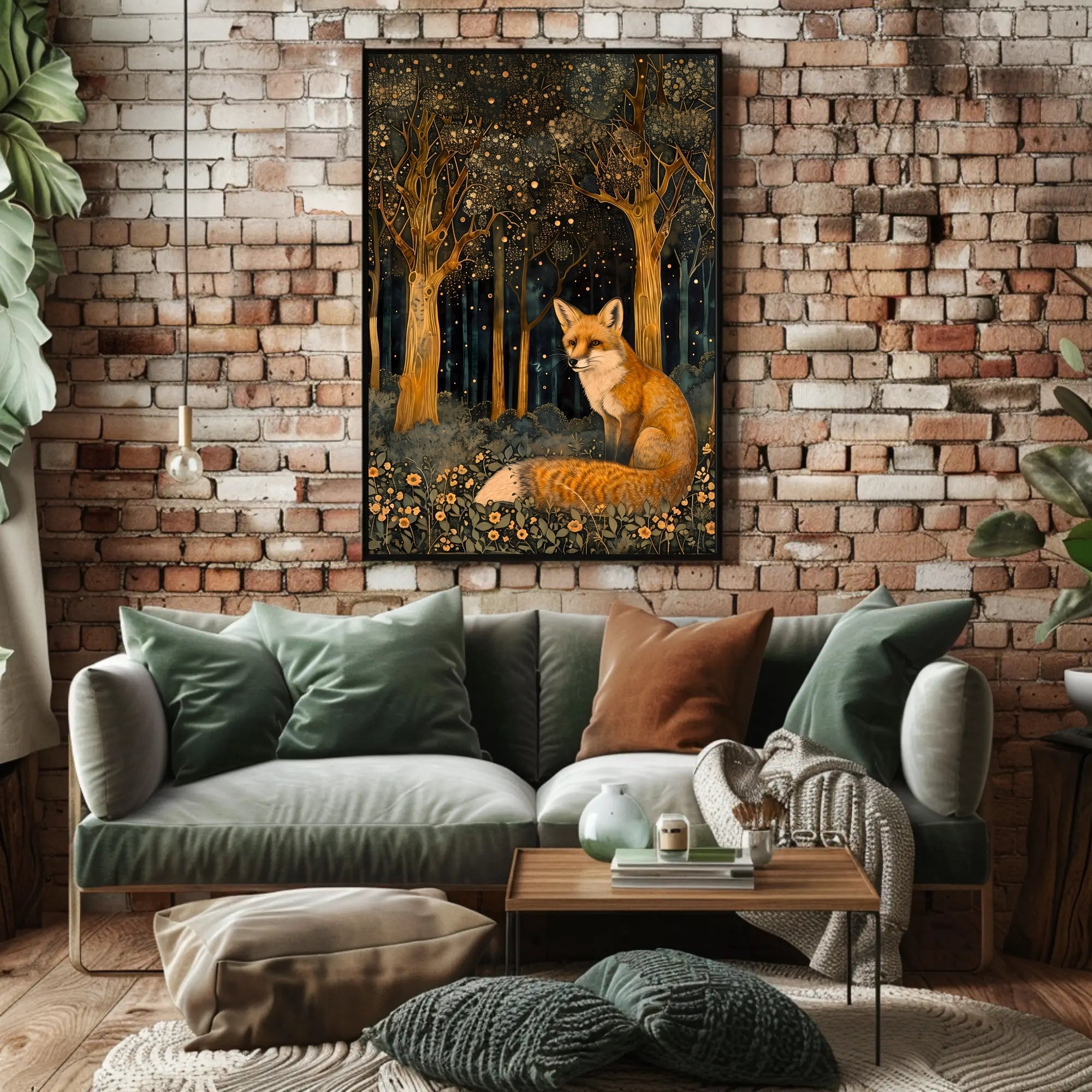 Whimsical Fox in Enchanted Forest Fantasy or Mythology Poster