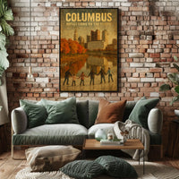 Columbus Reflections On The Scioto Poster