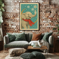 Winter Wonderland Elephant Poster