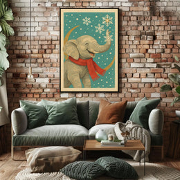 Winter Wonderland Elephant Poster