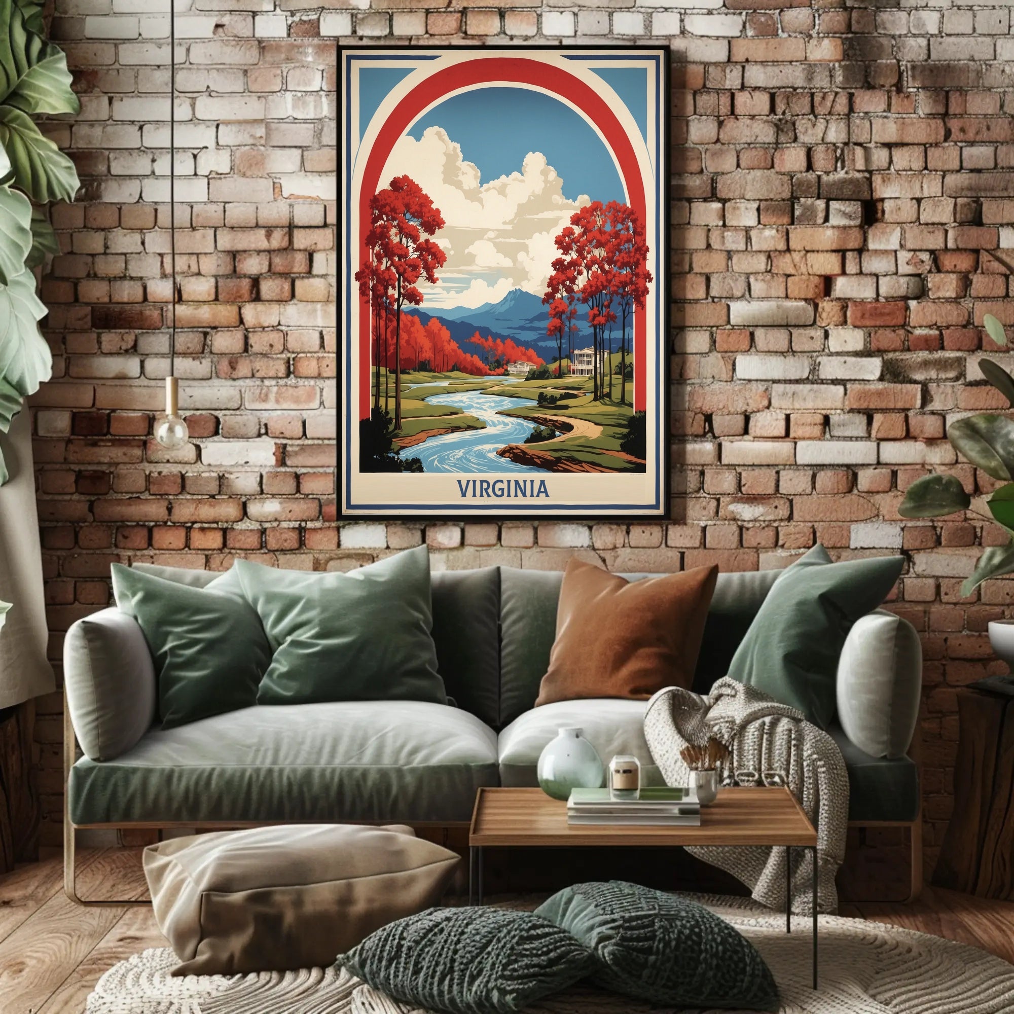 Scenic Virginia Landscape Vintage Art Travel Poster