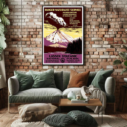 Lassen Volcanic National Park Scenic Travel Poster Print