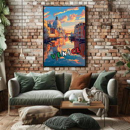 Scenic Venice at Sunset Poster