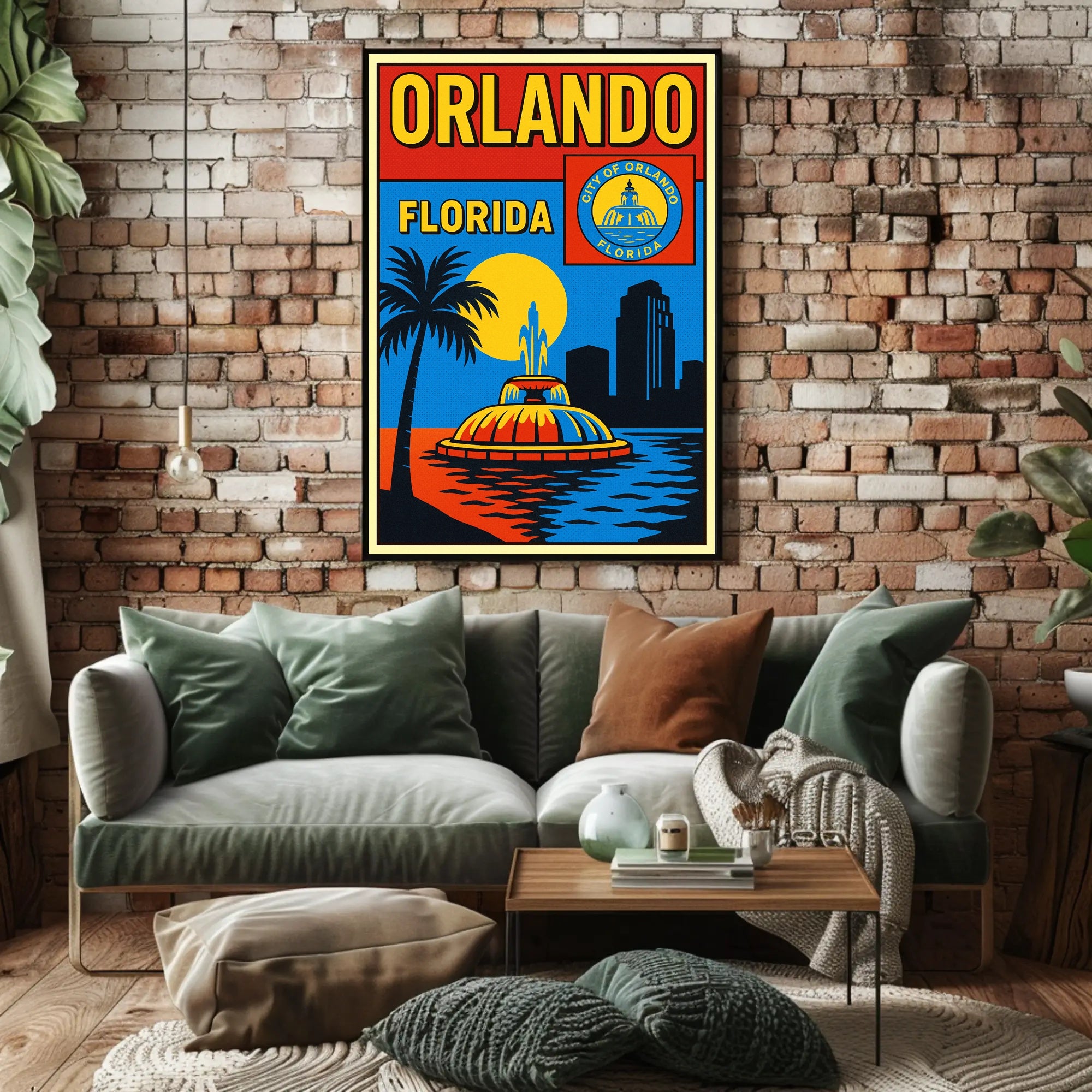 Orlando, Florida Vibrant Cityscape Poster PosterGoat