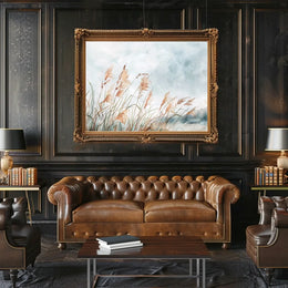 Serene Pampas Grass Watercolor Art Poster
